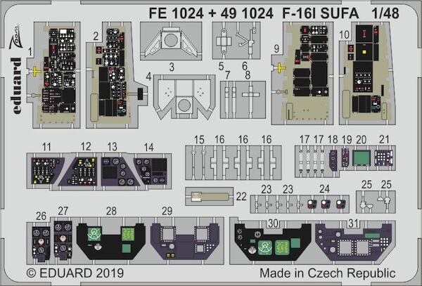 Detailset F16I Sufa interior (Hasegawa)  E49-1024