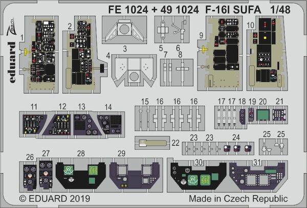 Detailset F16I Sufa interior (Hasegawa) E49-1024