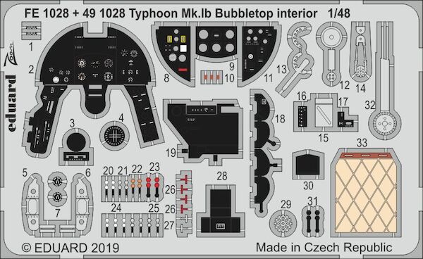 Detailset Typhoon MKIb Bubbletop (Hasegawa/Italeri)  E49-1028