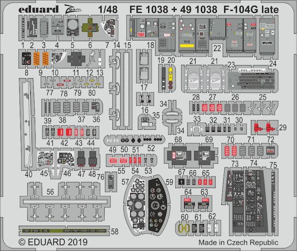 Detailset F104G Starfighter Late Interior (Kinetic)  E49-1038