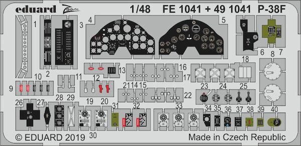 Detailset P38F Lightning Interior (Tamiya)  E49-1041