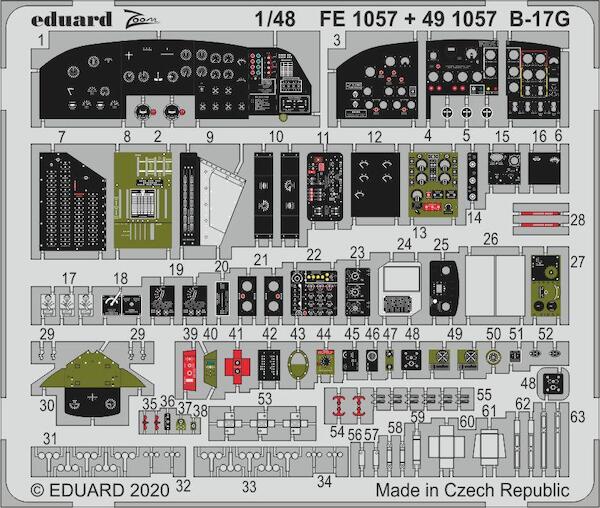 Detailset Boeing B17G Flying Fortress Cockpit (Hong Kong Models) E49-1057
