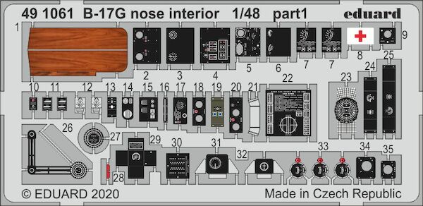 Detailset Boeing B17G Flying Fortress Nose Interior (Hong Kong Models) E49-1061