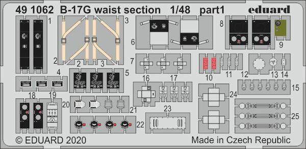 Detailset Boeing B17G Flying Fortress Waist Section (Hong Kong Models)  E49-1062