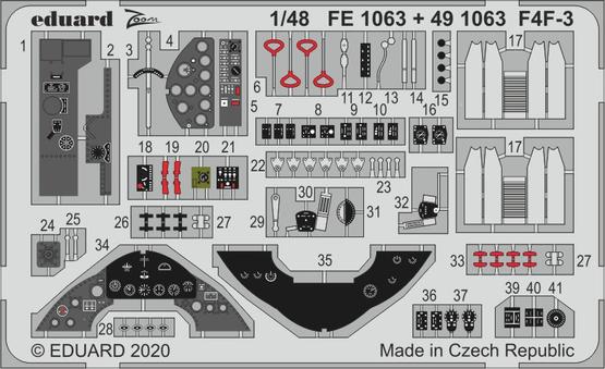 Detailset Grumman F4F-3 Wildcat (Hobby Boss)  E49-1063