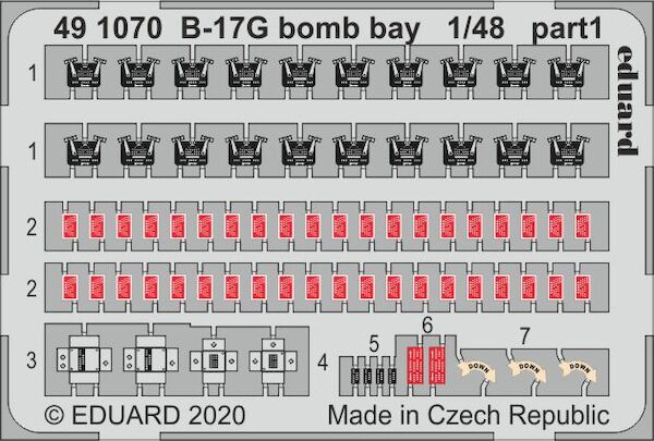 Detailset B17G Flying Fortress Bomb Bay (Hong Kong Models) E49-1070