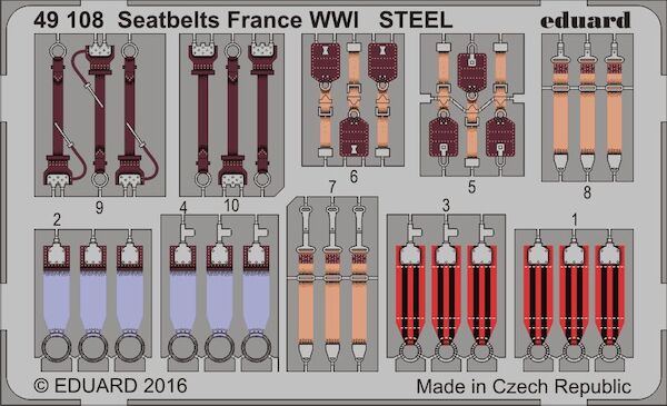 Detailset French WWI Seatbelts (STEEL) E49-108
