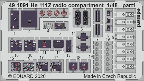 Detailset Heinkel He111Z radio Compartiment Interior (ICM)  E49-1091