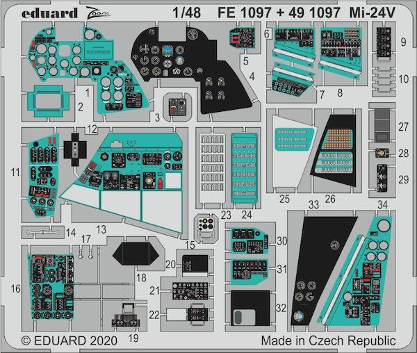 Detailset Mil Mi24 Hind Interior (Zvezda) E49-1097