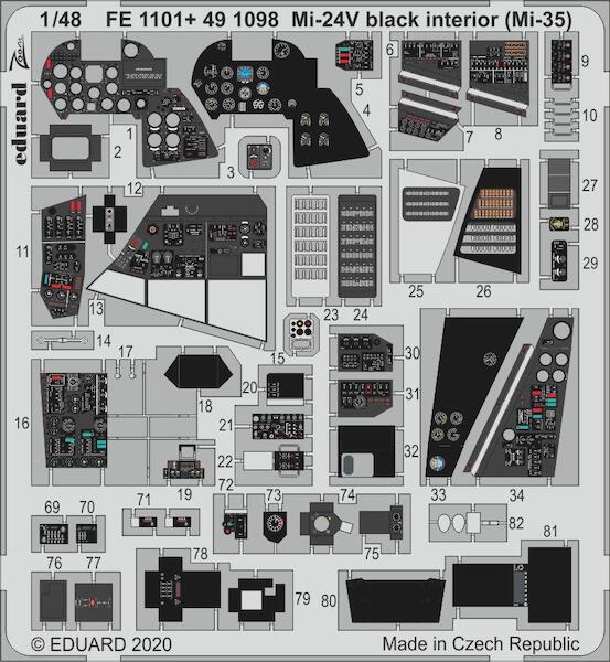 Detailset Mil Mi24 Hind Interior black (Mi35) (Zvezda) E49-1098