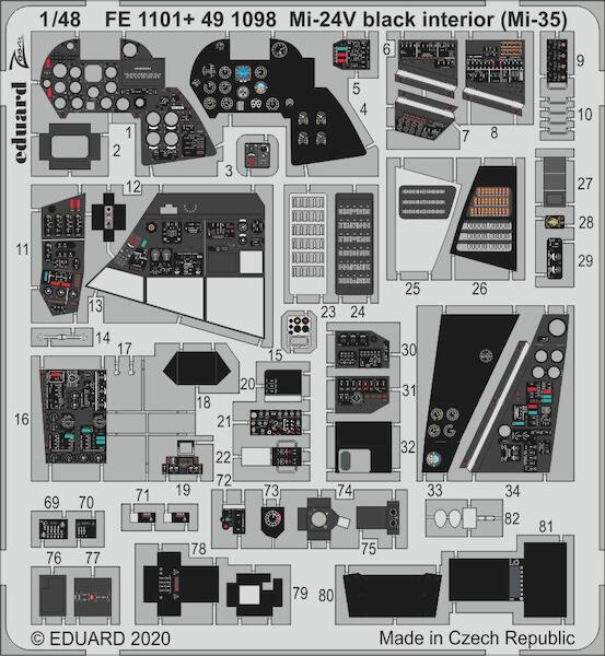 Detailset Mil Mi24 Hind Interior black (Mi35) (Zvezda)  E49-1098