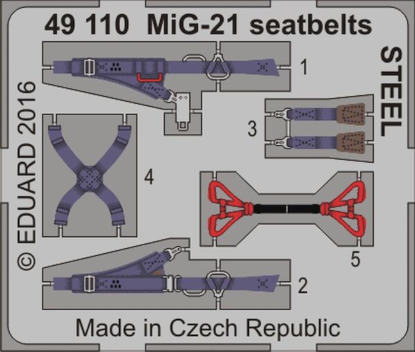 Detailset Mikoyan MiG21 Seatbelts (STEEL)  E49-110