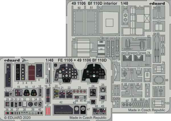 Detailset Messerschmitt BF110D Interior (Dragon) E49-1106