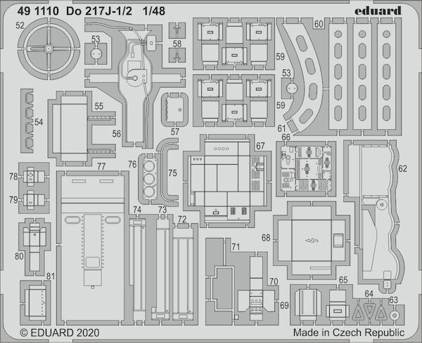 Detailset Dornier Do217J-1/2 Interior (ICM) E49-1110
