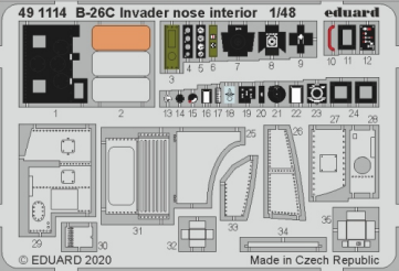 Detailset Douglas B-26C Invader nose interior (ICM)  E49-1114