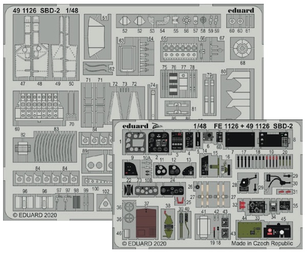 Detailset Douglas SBD-2 Dauntless (Accurate, Academy) E49-1126