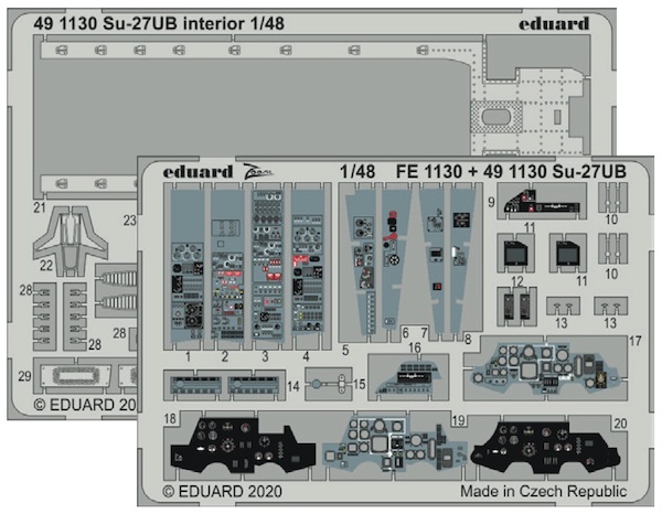 Detailset Sukhoi Su27UB Interior (Kitty Hawk) E49-1130