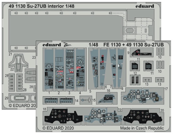 Detailset Sukhoi Su27UB Interior (Kitty Hawk)  E49-1130