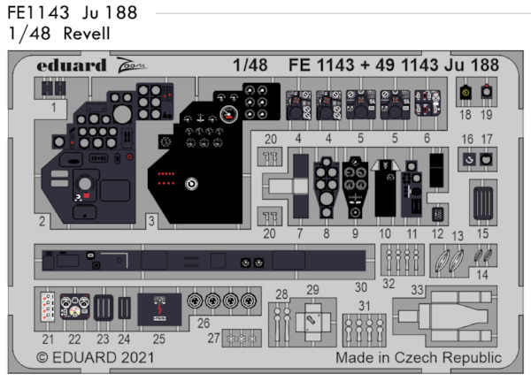Detailset Junkers Ju188 Interior (Revell, Dragon)  E49-1143