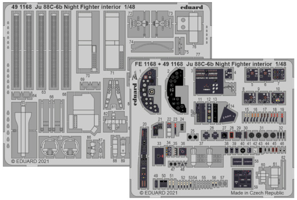 Detailset Junkers Ju88C-6b Nightfighter interior (ICM) E49-1168
