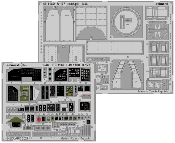 Detailset Boeing B17F Flying Fortress Cockpit (Hong Kong Models)  E49-1180