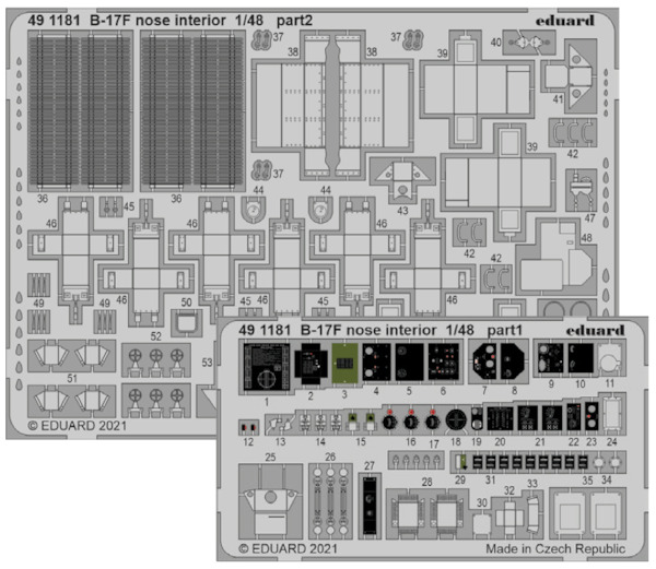 Detailset Boeing B17F Flying Fortress Nose Interior (Hong Kong Models)  E49-1181