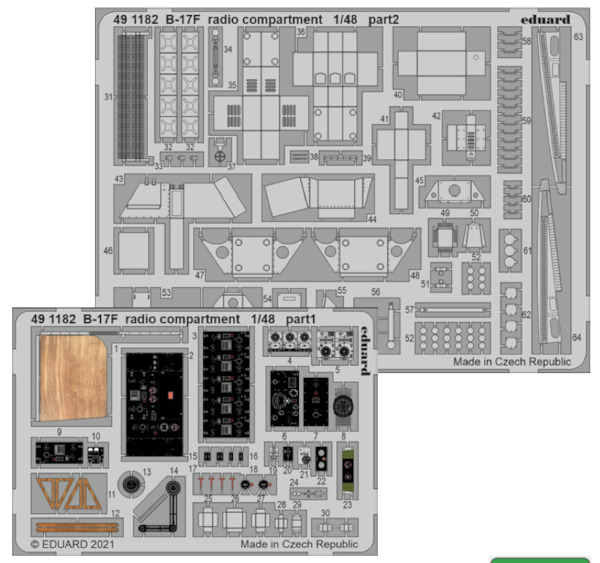 Detailset Boeing B17F Flying Fortress Radio compartment (Hong Kong Models)  E49-1182