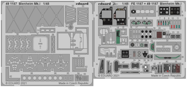 Detailset Bristol Blenheim MK1 (Airfix) E49-1187