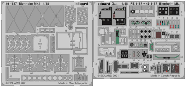 Detailset Bristol Blenheim MK1 (Airfix)  E49-1187