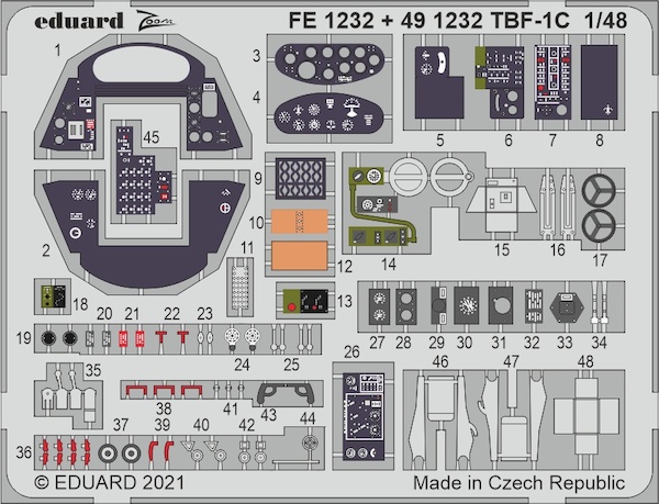 Detailset Grumman TBF-1C Avenger Interior (Academy/Accurate/Italeri)  E49-1232