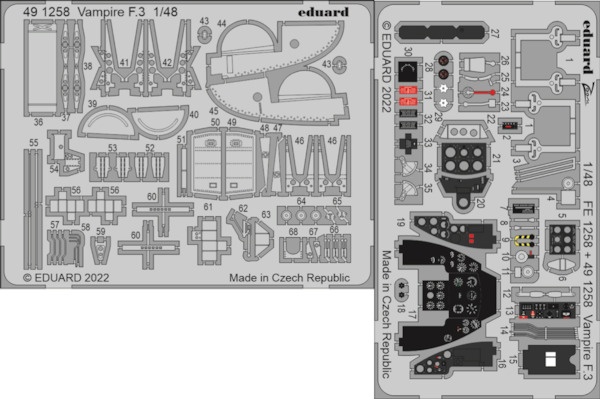 Detailset Vampire F3 (Airfix)  E49-1258