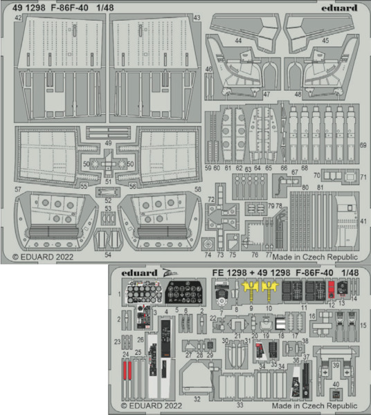 Detailset North American F86F-40 Sabre (Airfix) E49-1298