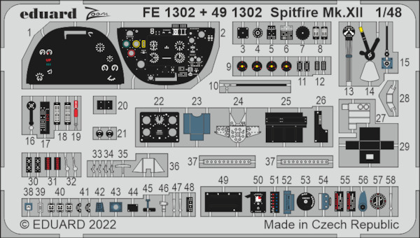 Detailset Supermarine Spitfire F. MKXII (Airfix)  E49-1302