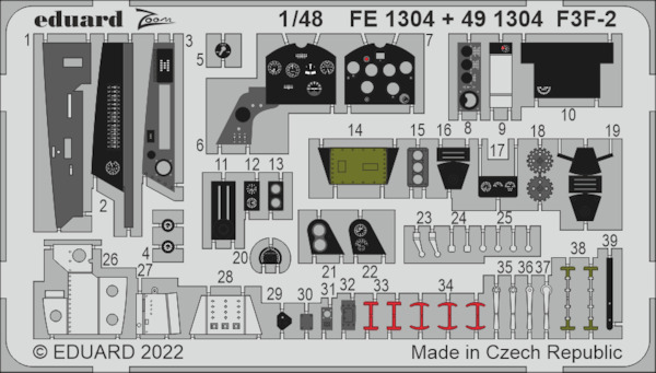 Detailset Grumman F3F-2 (Academy, Accurate)  E49-1304