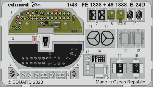 Detailset B24D Liberator Cockpit (Revell/Monogram)  E49-1338