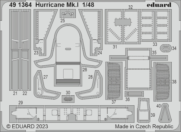 Detailset Hawker Hurricane MKI (Hobby Boss)  E49-1364