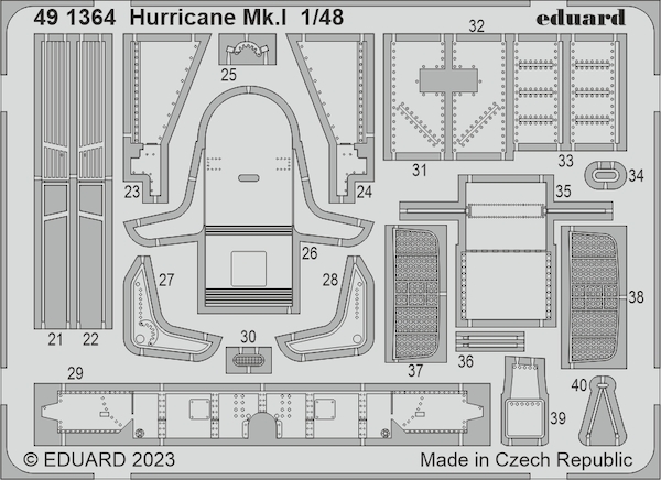 Detailset Hawker Hurricane MKI (Hobby Boss) E49-1364