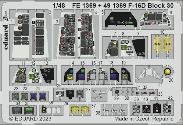 Detailset F16D Fighting Falcon Block 30 (Kinetic) E49-1369