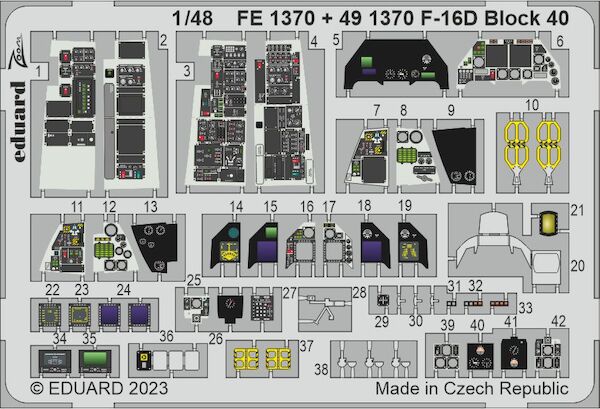 Detailset F16D Fighting Falcon Block 40 (Kinetic) E49-1370