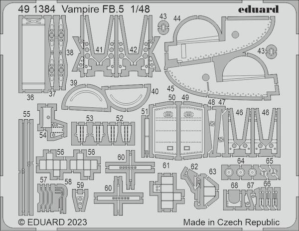 Detailset Vampire FB.5 (Airfix)  E49-1384
