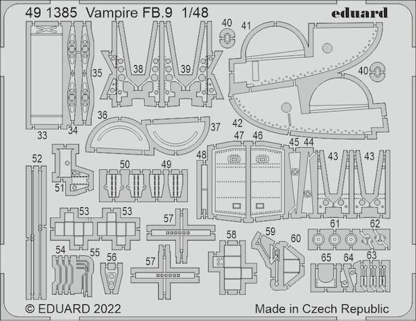 Detailset Vampire FB.9 (Airfix)  E49-1385