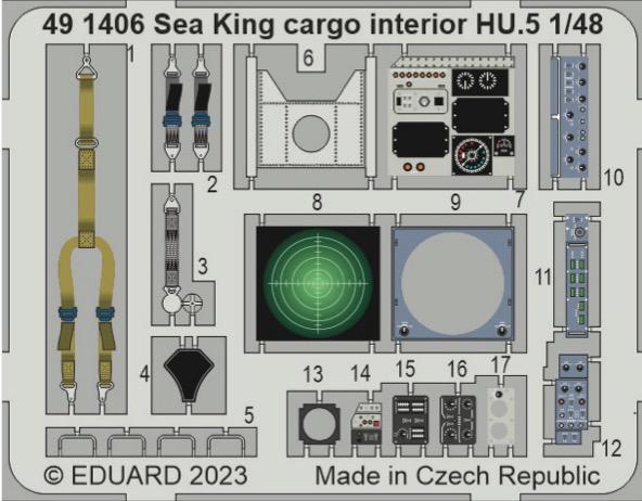 Detailset Westland Sea King HU5 Cargo Interior (Airfix)  E49-1406