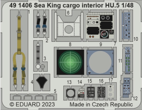 Detailset Westland Sea King HU5 Cargo Interior (Airfix) E49-1406