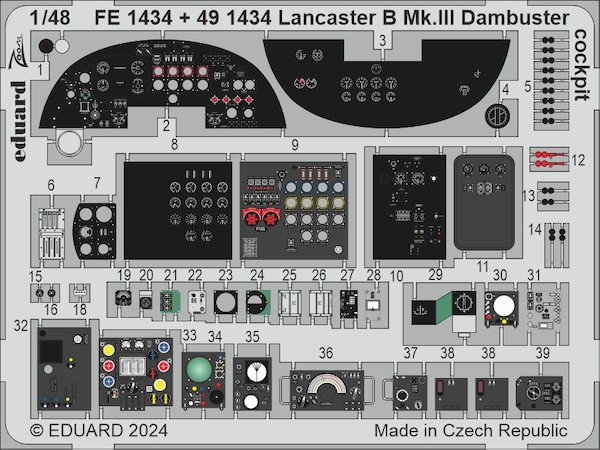 Detailset Lancaster B. MKIII Dambuster Cockpit (HK Models)  E49-1434