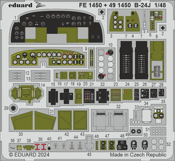 Detailset B24J Liberator Cockpit and Engines (Hobby Boss)  E49-1450