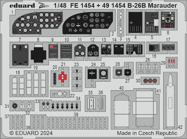 Detailset B26B Marauder Cockpit and Nose interior (ICM)  E49-1454