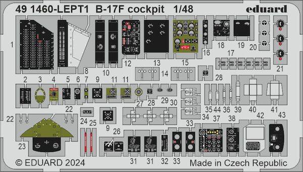 Detailset B17F Flying Fortress Cockpit (Eduard/ Hong Kong Models) E49-1460