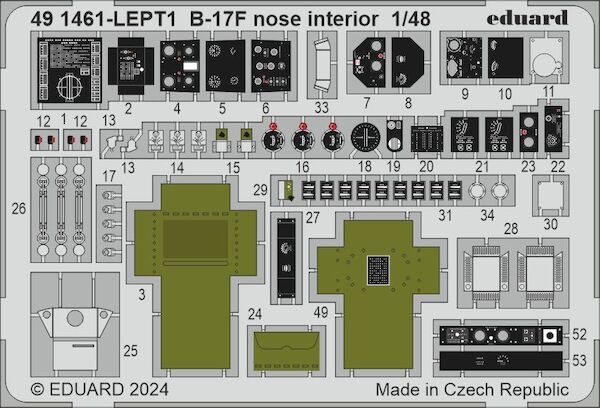 Detailset B17F Flying Fortress Nose Interior (Eduard/ Hong Kong Models) E49-1461