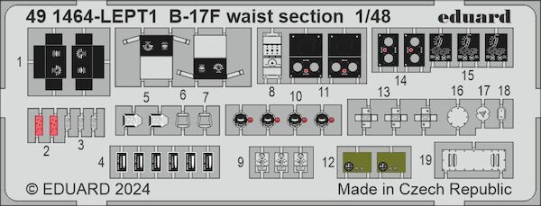 Detailset B17F Flying Fortress Waist Section (Eduard/ Hong Kong Models) E49-1464