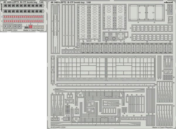 Detailset  B17F Flying Fortress Bomb Bay (Eduard/ Hong Kong Models)  E49-1465